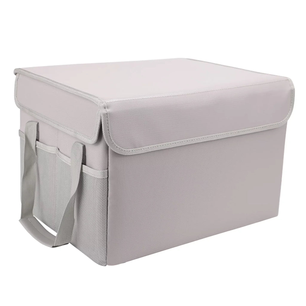 Irfora Fireproof Fluidproof Storage Box; Ideal for Home Office Car; with Lid and Sturdy Handles