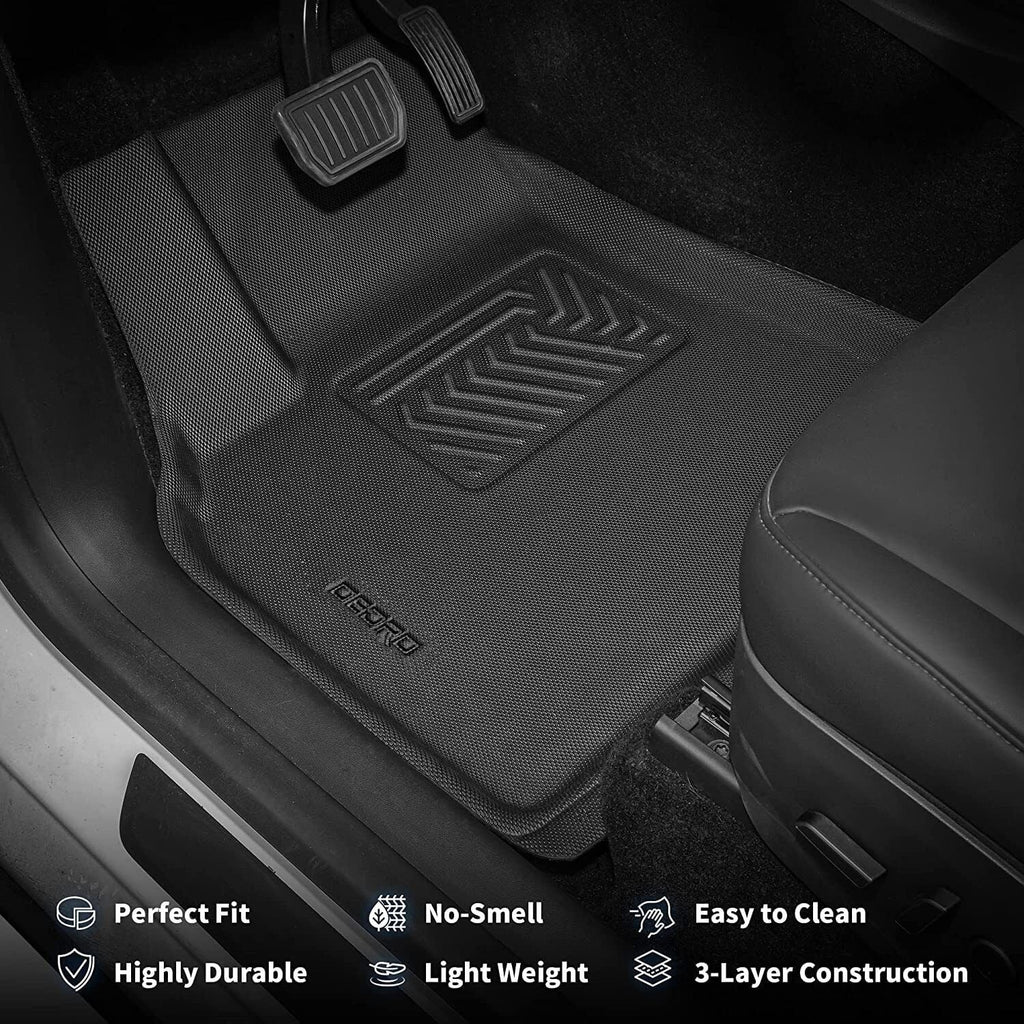 Ledkingdomus Ledkingdomus Floor Mats Cargo Liners for Tesla Model Y 5-Seat 2020-2024 All Weather Trunk Set