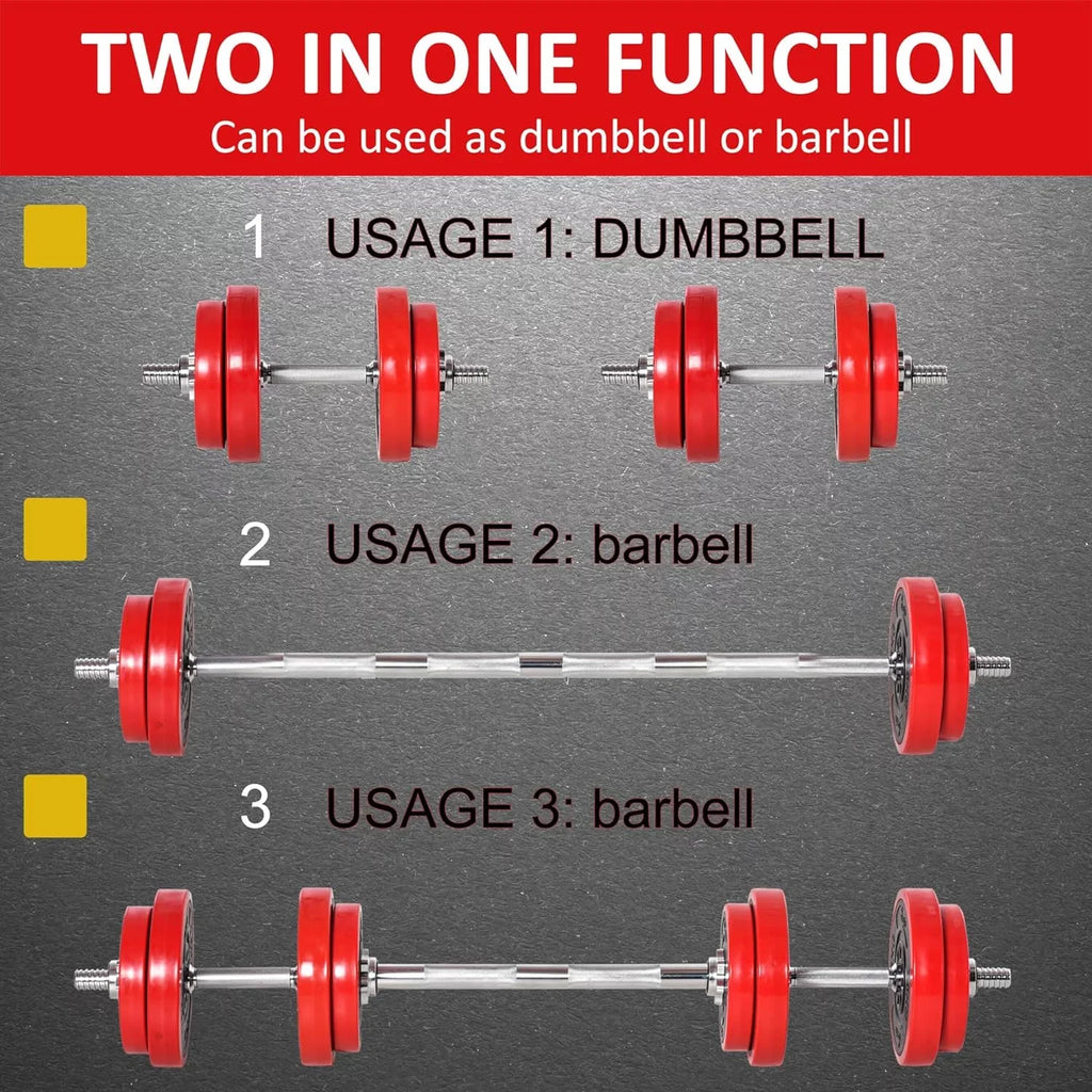 Soozier Adjustable Dumbbell Set; Convertible to Barbell Weight Set for Home Gym Women and Men Weight Lifting Training