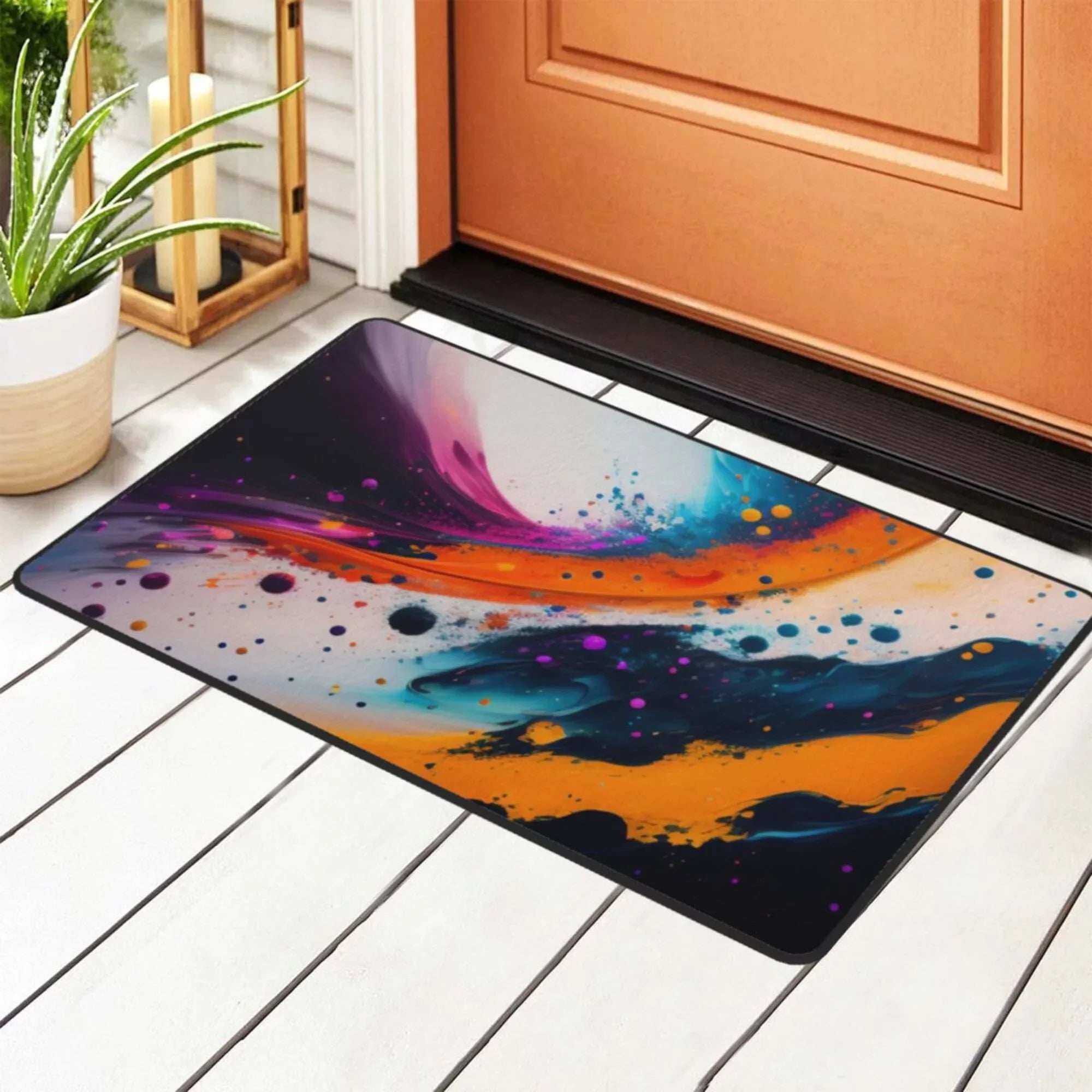 XMXY Fractal Blaze Texture Area Rugs Doormat Outdoor Entrance ; Facecloth Non-slip Floor Mat Rug for Living Room Kitchen Sink Area Indoor 36"x24"