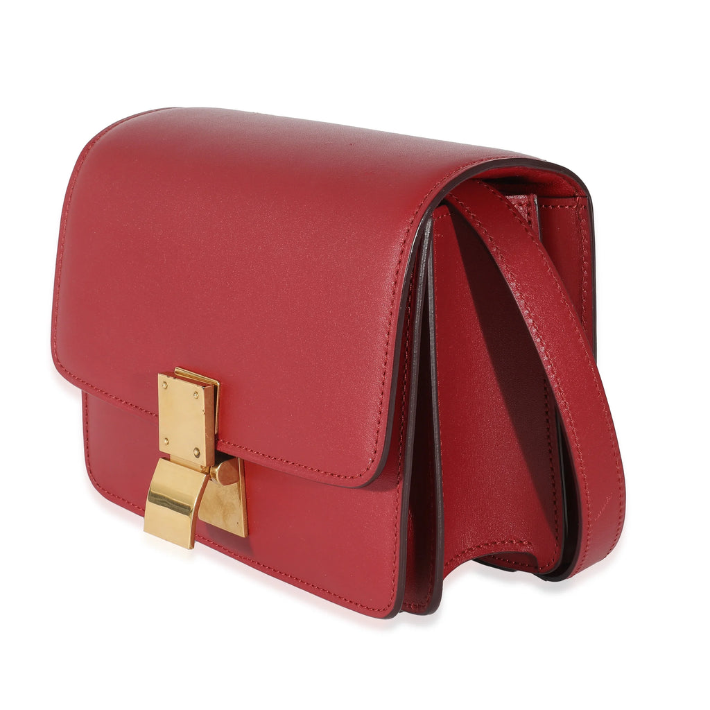 Celine Red Smooth Calfskin Small Classic Box Bag Pre-Owned