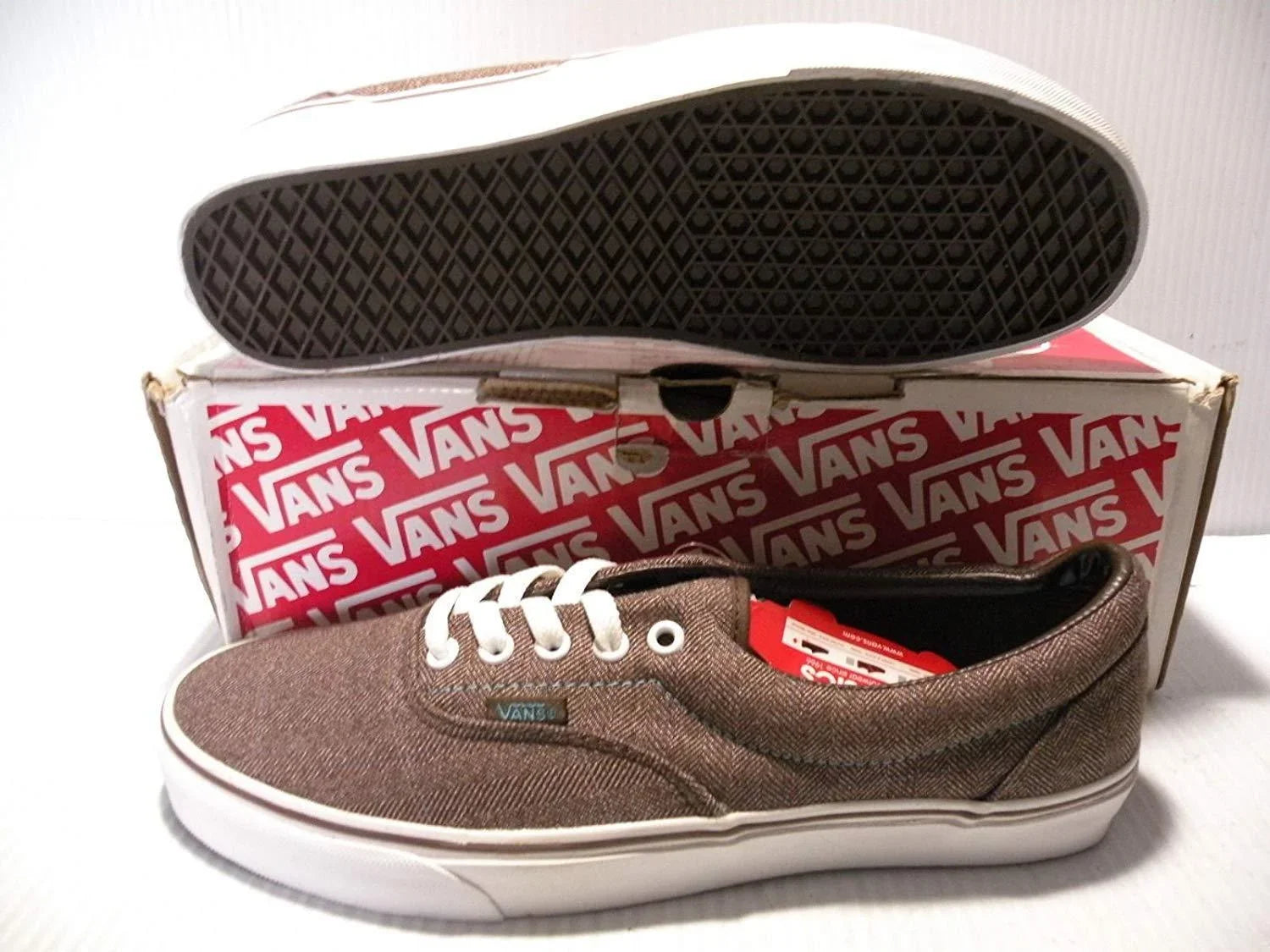 VANS ERA LX CLASSIC LOW MEN SHOES ESPRESSSO/WHITE *871699 SIZE 11.5 NEW