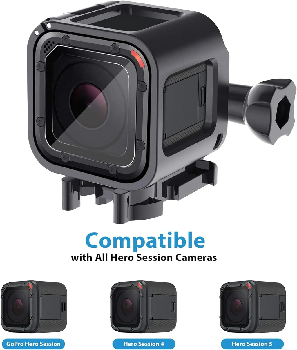 Frame Mount Housing Case for GoPro Hero 5 Session; Hero 4 Session; Upgrade Protective Housing Frame Shell Mount Holder