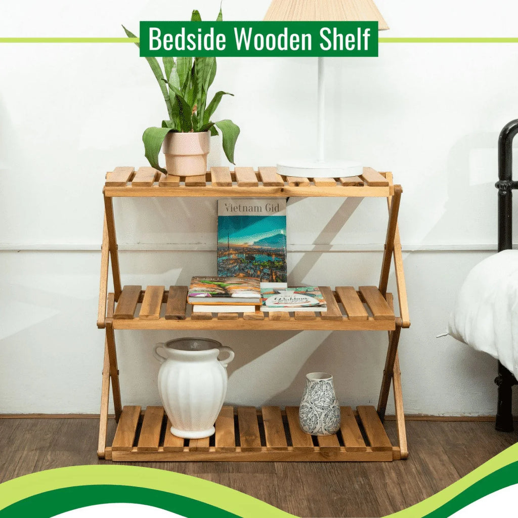 SinFoxeon Foldable multi-layer wooden shoe rack; multi-functional shoe rack freestanding shoe rack organizer