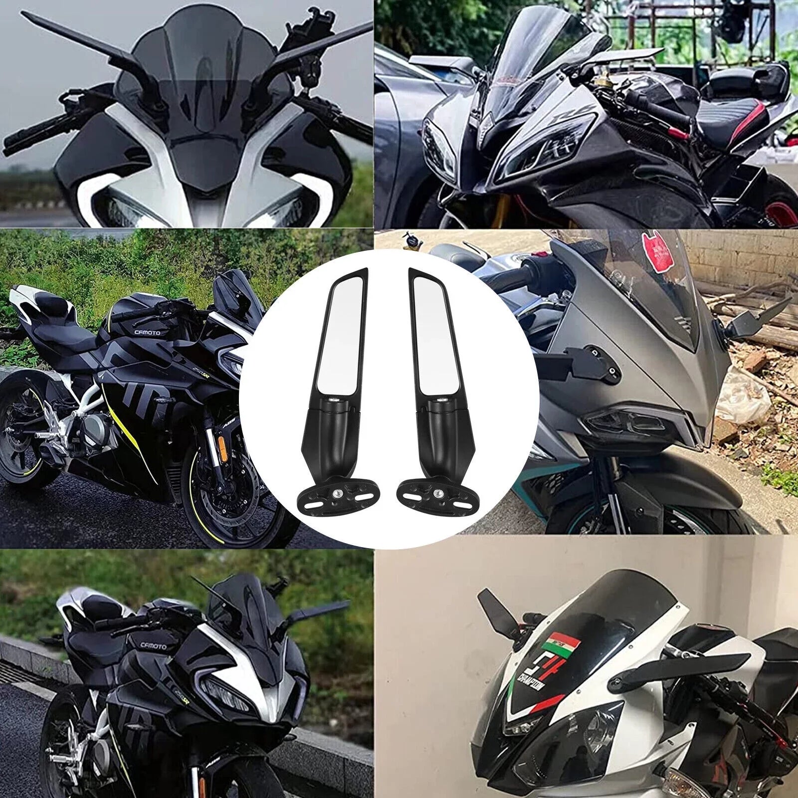 JahyShow Motorcycle Wind Swivel Stealth Wing Rear View Side Mirror For Yamaha YZF R25 R3