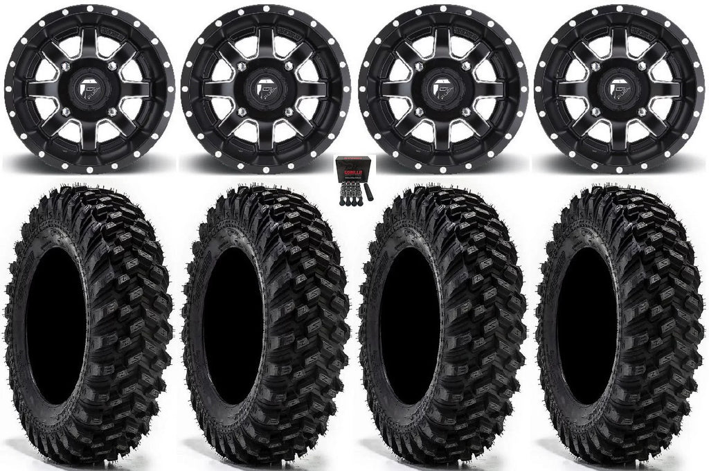 Fuel Maverick 15" Wheels Black 32" Warrior XT Sticky Tires Can-Am Maverick X3 / Honda Pioneer 1000 / Talon