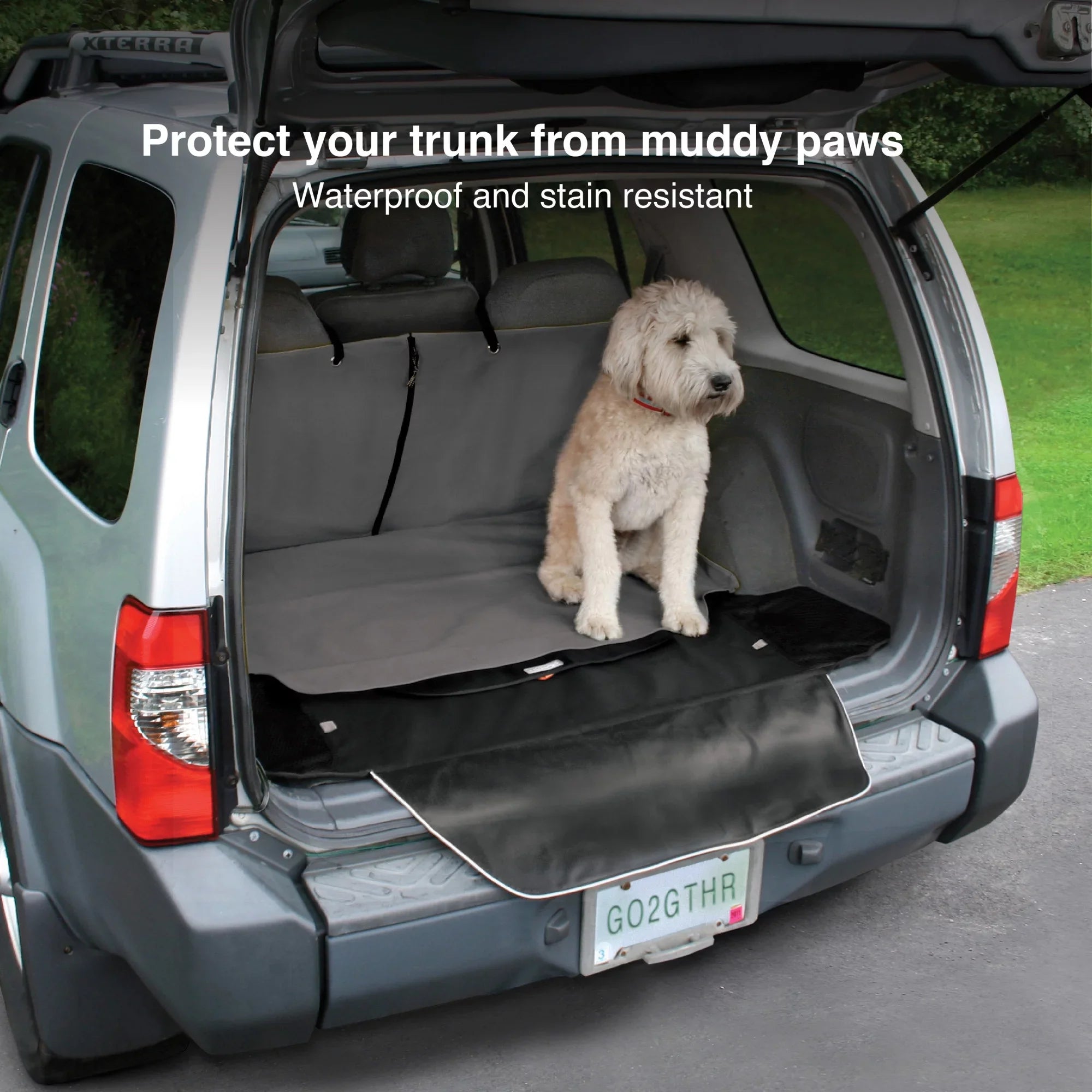 Kurgo Cargo Cape for Dogs; Pet Cargo Liner; Trunk Car Cover; Bumper Flap for Extra Protection; Resistant; Storage Pockets; For Cars; SUV; Trucks (Charcoal Grey)