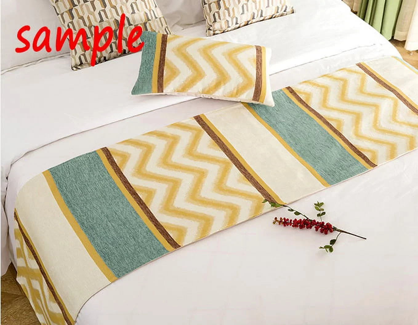 GCKG Ocean Bed Runner; Underwater World Sea Turtle and Coral Reef Bed Runners Scarves Bed Decoration 20x95 inch