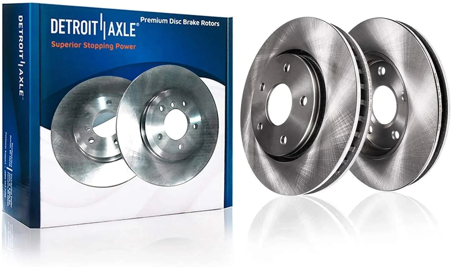 Detroit Axle - Front Brake Kit for 06-11 Chevrolet HHR Disc Brakes Rotors Ceramic Brake Pads Replacement 2006 2007 2008 2009 2010 2011 Wheel Bearing Hubs