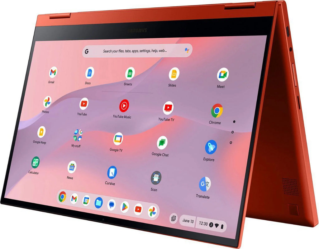Samsung Galaxy Chromebook 2 13.3" FHD(1920 x 1080) Touchscreen 2 in 1 Laptop; Intel Core i3-10110U; 8GB LPDDR3 RAM; 128GB eMMC; Backlit Keyboard; Chrome OS; Fiesta Red with Tigology Accessories