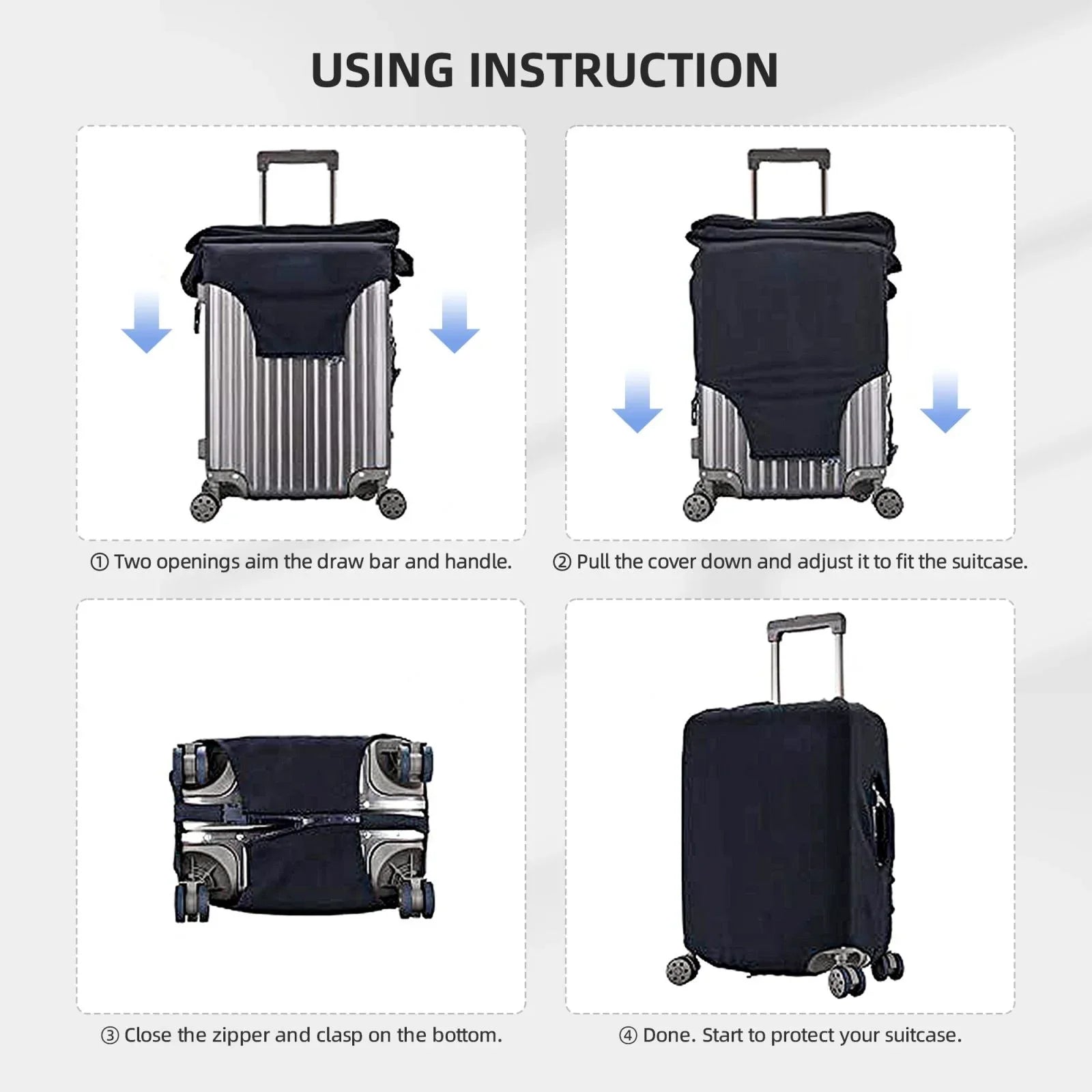 Haiem Happy New Year 2024 (2) Luggage Cover;Durable; Washable Suitcase Protector With Anti-Scratch Technology - Keep Your Luggage Looking New Medium