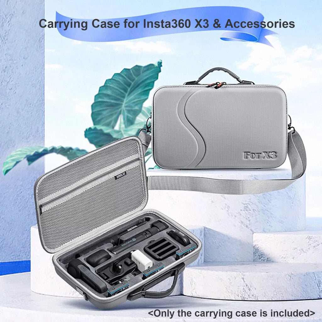 Dadypet Portable Camera Carrying Case for Insta360 X3; Shockproof Storage Bag with Shoulder Strap - Travel Ready