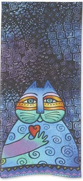 Laurel Burch Wishing Love Blue Silk/ Modal Scarf; 53" long