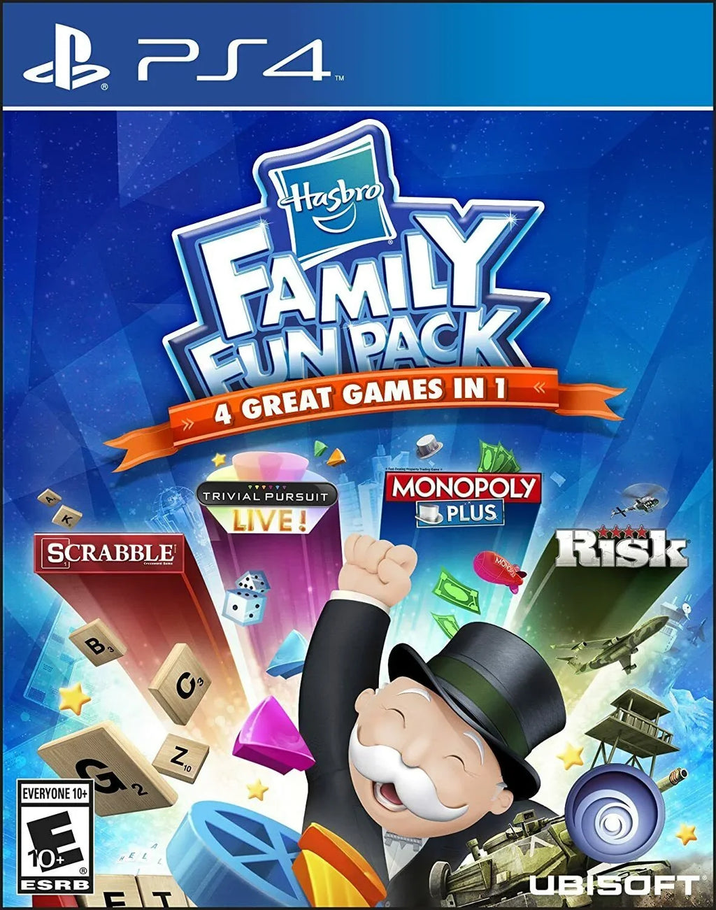 New Family Fun Pack PS4 PS5 Ubisoft Scrabble Monopoly Risk Trivial Pursuit