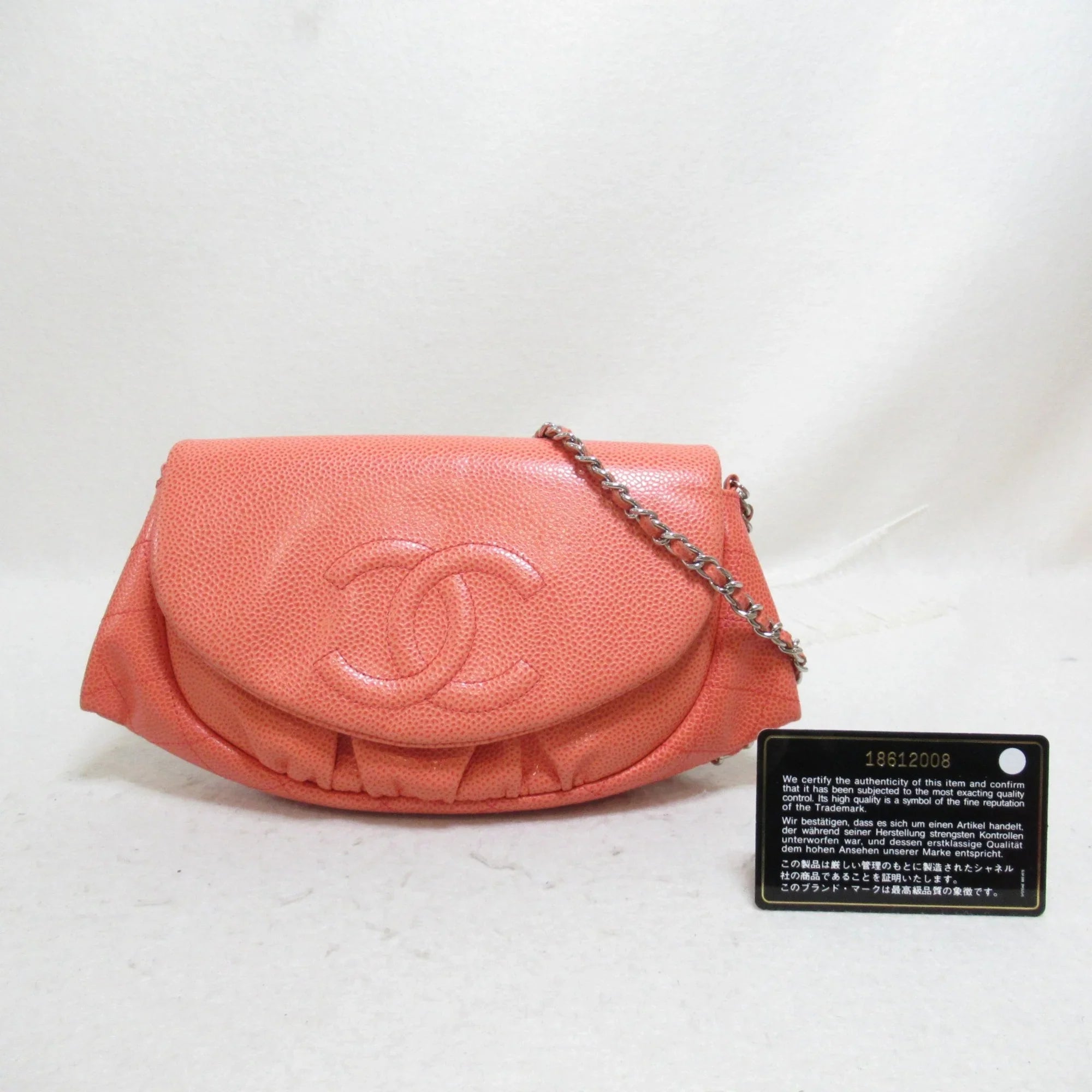 Pre-Owned CHANEL Chain wallet Pink Caviar Skin (Grained Calf) (Good)
