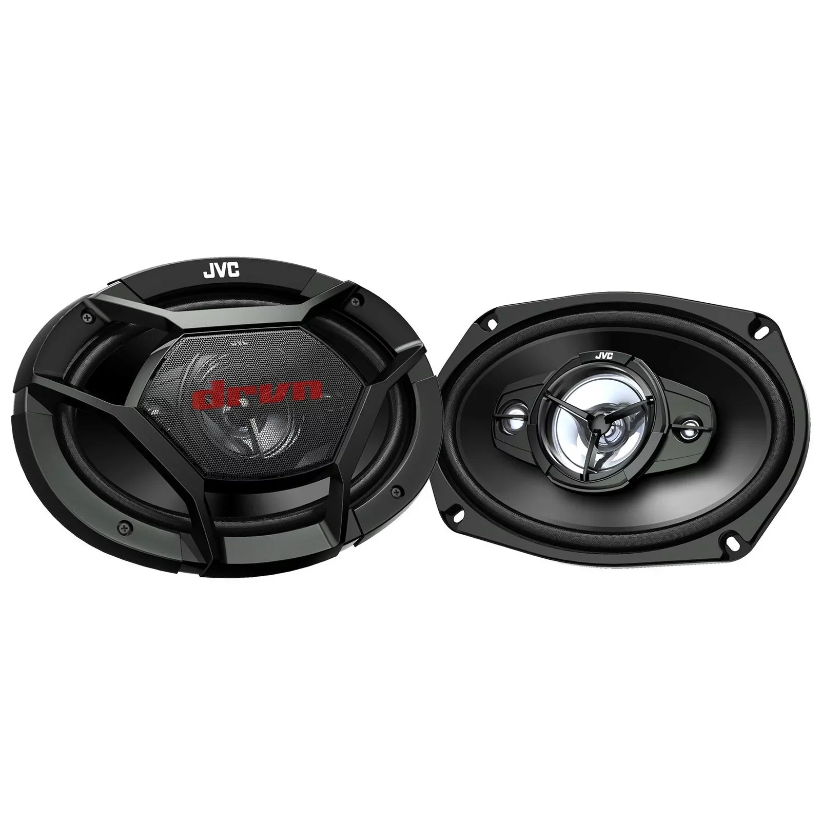 JVC KW-V960BW Double DIN AM/FM Radio Dual USB Bluetooth CD/DVD Player Car Receiver Bundle Combo with 2x 6x9" 4-Way 550 Watt Peak Power Factory Upgrade Coaxial Car Audio Speakers and 16G Speaker Wire