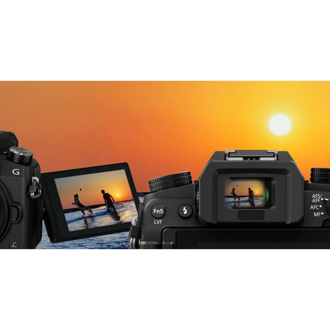 Panasonic Lumix G7 16 Megapixel Mirrorless Camera with Lens; 0.55"; 1.65" (Lens 1); 1.77"; 5.91" (Lens 2); Black