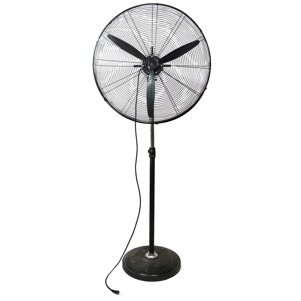 Northlight 30" Adjustable 3-Speed Oscillating Industrial Pedestal Ventilator - Black