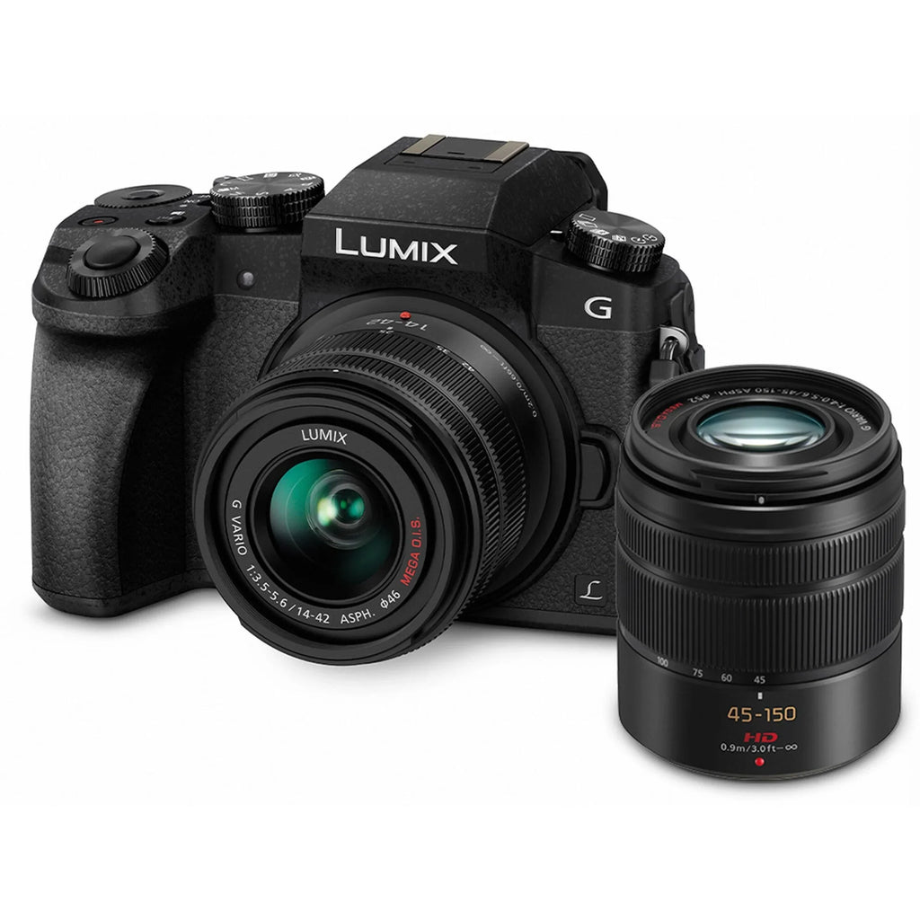 Panasonic Lumix G7 16 Megapixel Mirrorless Camera with Lens; 0.55"; 1.65" (Lens 1); 1.77"; 5.91" (Lens 2); Black