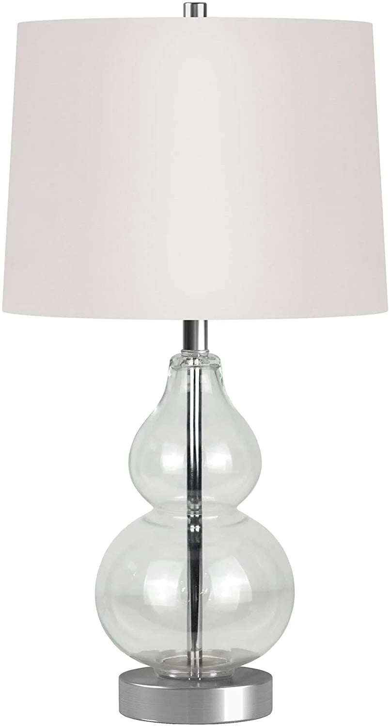 Evelyn&Zoe 21" Table Lamp with White Drum Linen Shade