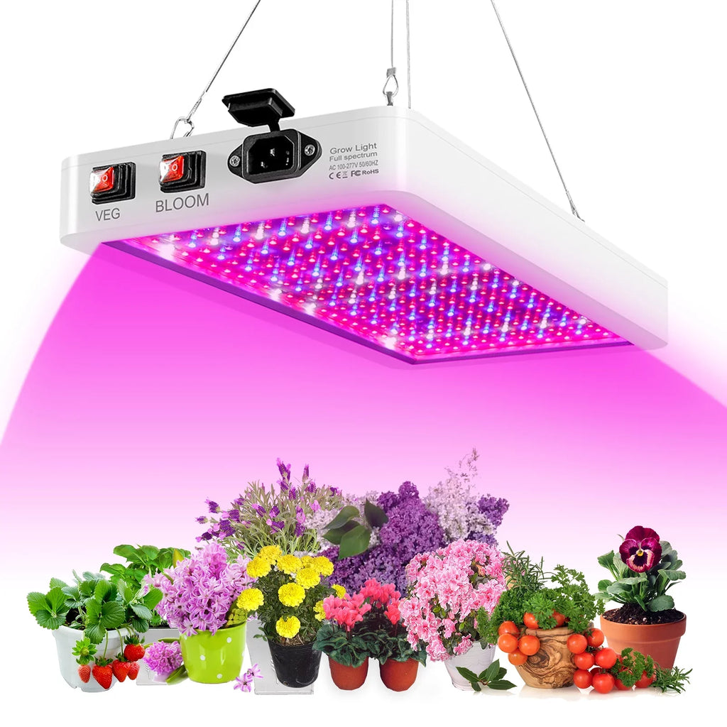 Htovila 2000W LED Grow Light for Indoor Plants 312 LEDs Full Spectrum Veg and Bloom Dual Switch IP65 Fluidproof Hanging Plant Growing Lamps for Seedlings Flowers Greenhouse