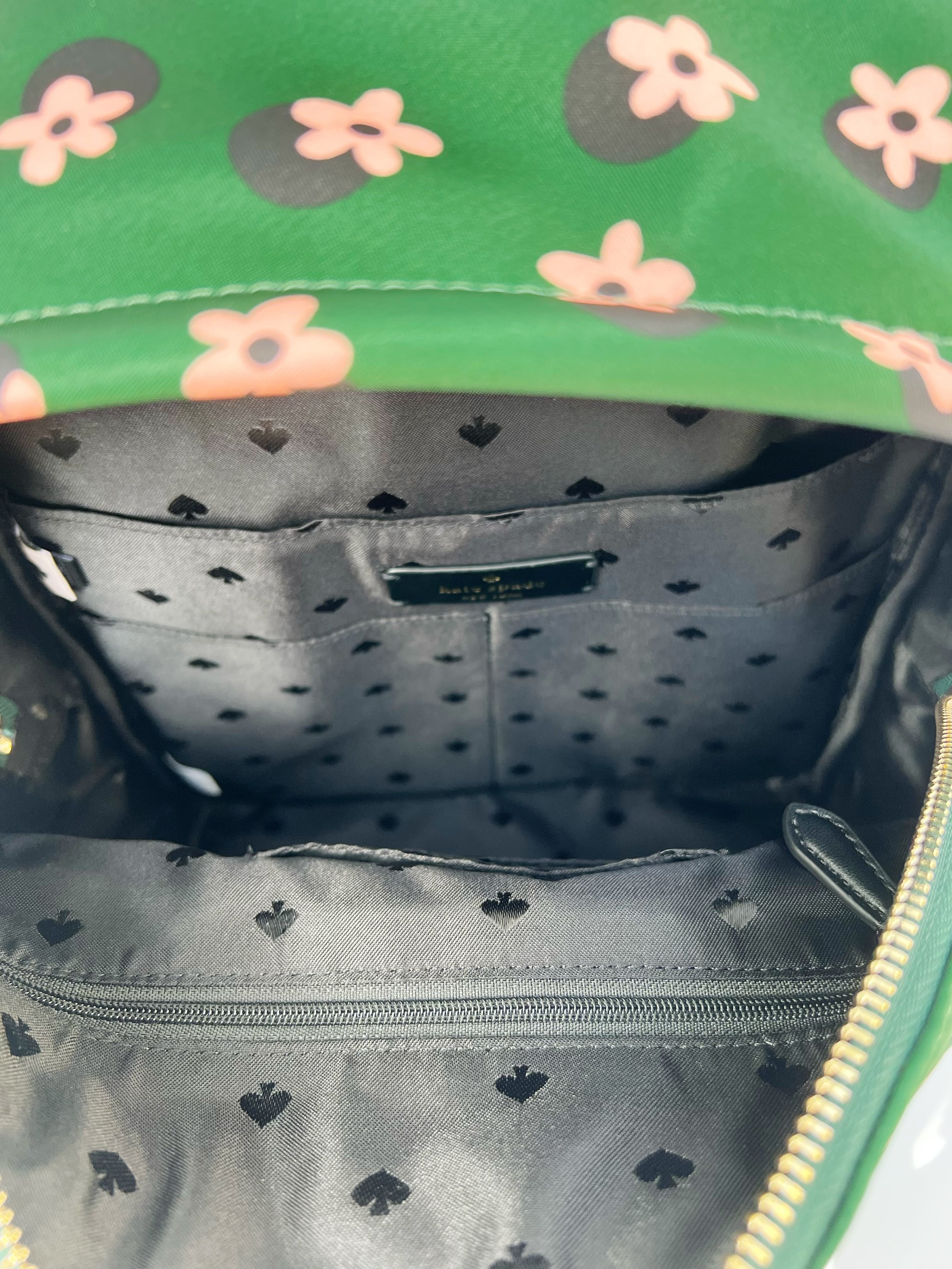 Kate Spade Chelsea Little Better Nylon Backpack Bico Green Multi Daisy Flowers