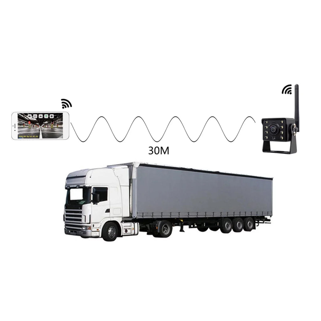WiFi Wireless Reverse Backup Camera with LED Night Vision; Suitable for Automobiles and Commercial Vehicles