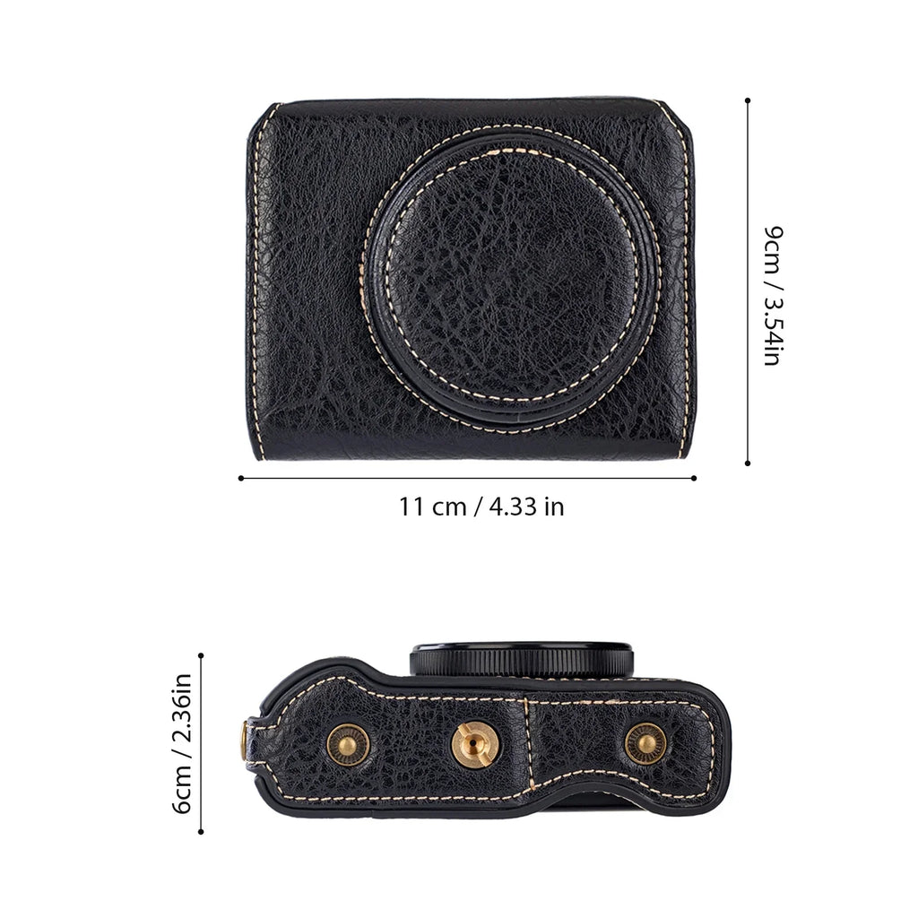 Shinysix Camera Bag;Case Pu Leather Pu Leather Camera Removable Compatible With Leather Camera With