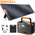 GRECELL 1000W Power Station + 200W Foldable Solar Panel Kits Set for RV Camping