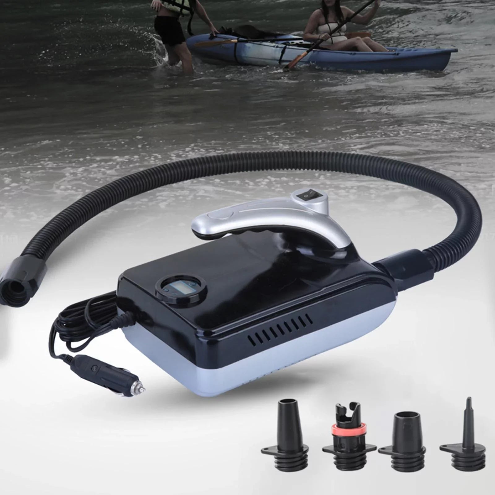 20PSI Voltage-driven Pump for Paddleboards; 12 Paddle Board Quick Inflator&Deflator Pump for Inflatable Kayak/Yoga Ball/Tent/Raft