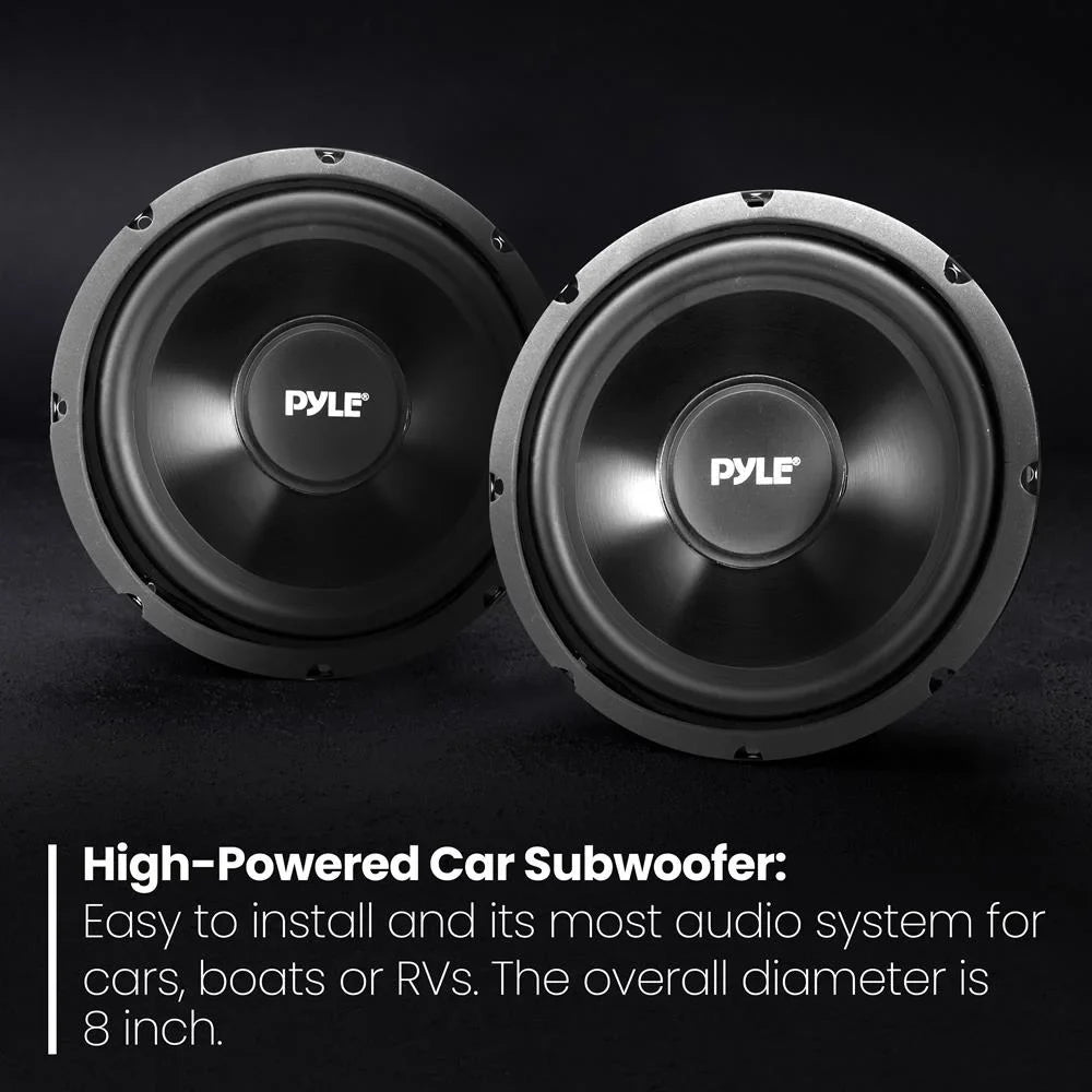 Pyle Single Voice Coil Car Subwoofer - 8 millimeteres; 200 Watts at 4-Ohm Car Audio Powered Subwoofer