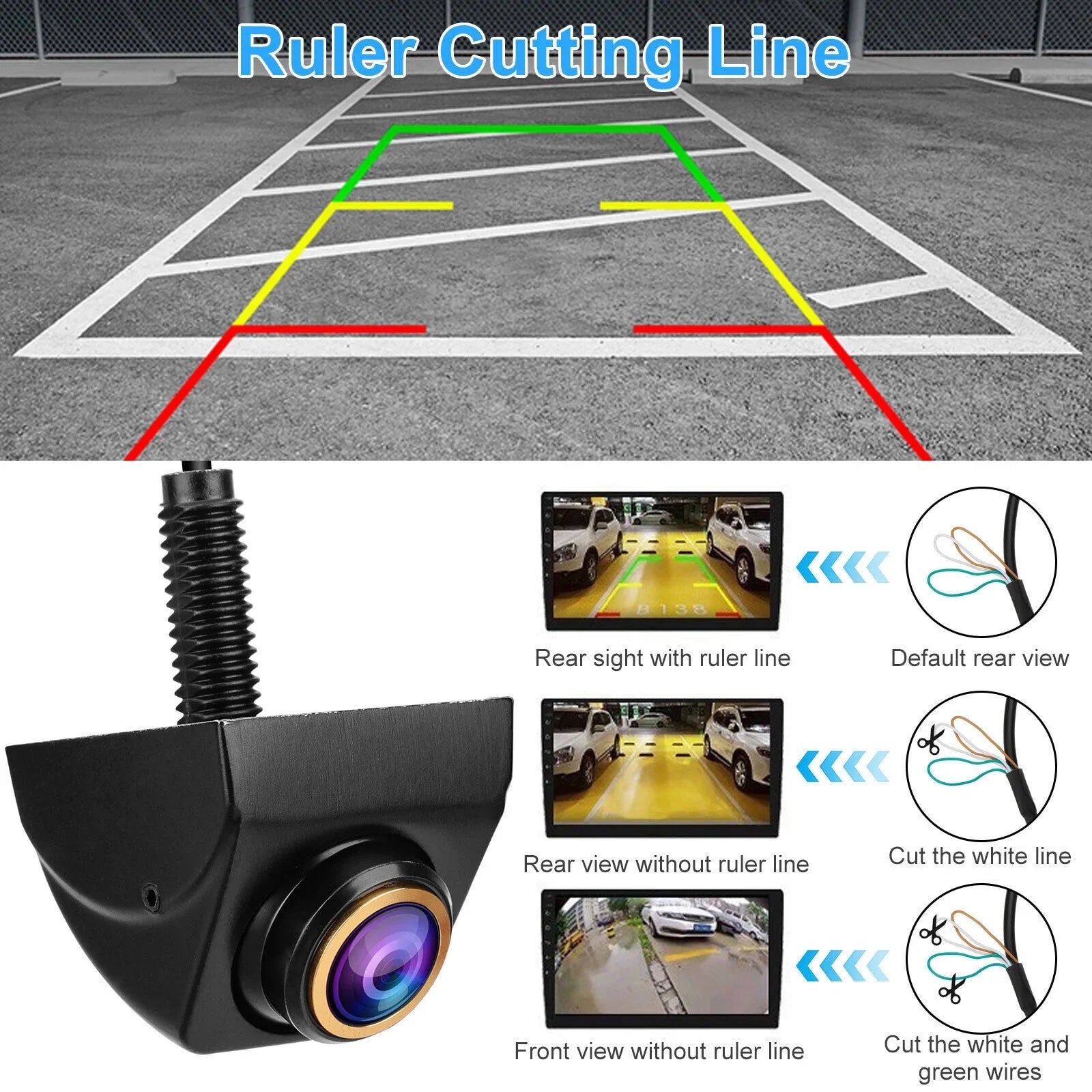 170° Car Rear View Backup Reverse Camera Parking Cam 360° Adjustable Fluidproof