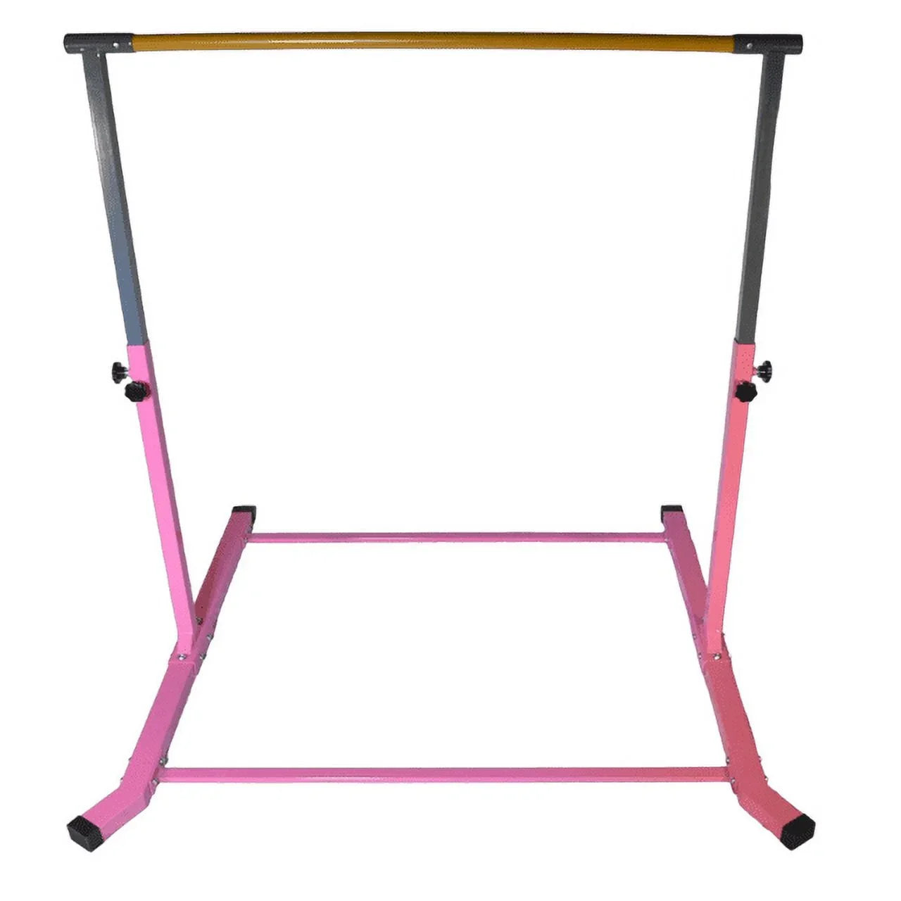 5-Star Gymnastic Kip Bar for Kids; Adjustable 3-5FT; Pink; Heavy-Duty; Home Gym Training Equipment