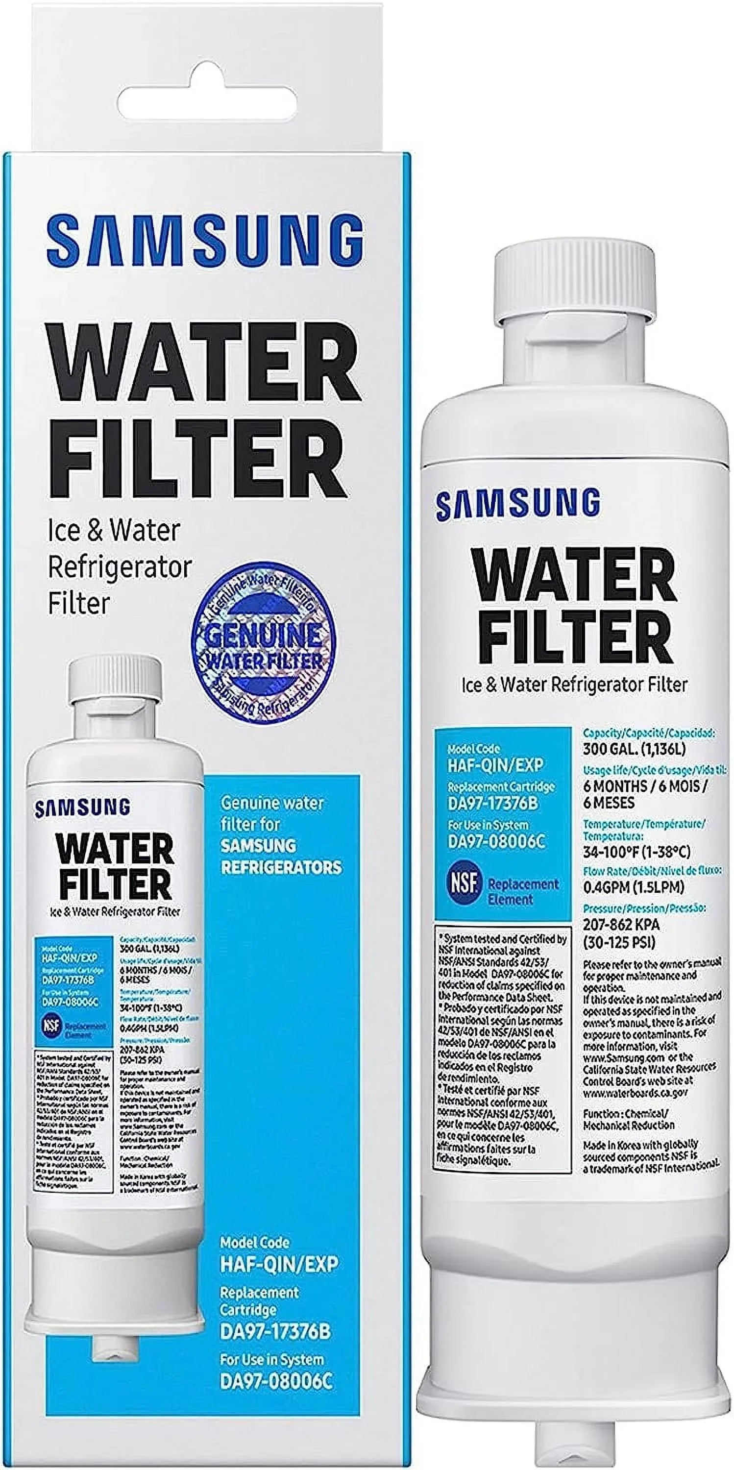 DA97-17376B HAF-QIN; DA9717376B HAF-QIN/EXP Refrigerator Filter RF23M8070SG Pack of 8