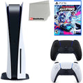 Sony Playstation 5 Disc Version (Sony PS5 Disc) with Midnight Black Extra Controller; Destruction Allstars and Microfiber Cleaning Cloth Bundle