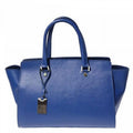 ItalianArtisanNicoletta Womens Luxury Handbag can be worn as a Shoulder Bag made of Soffiano Leather; Voltage-driven Blue