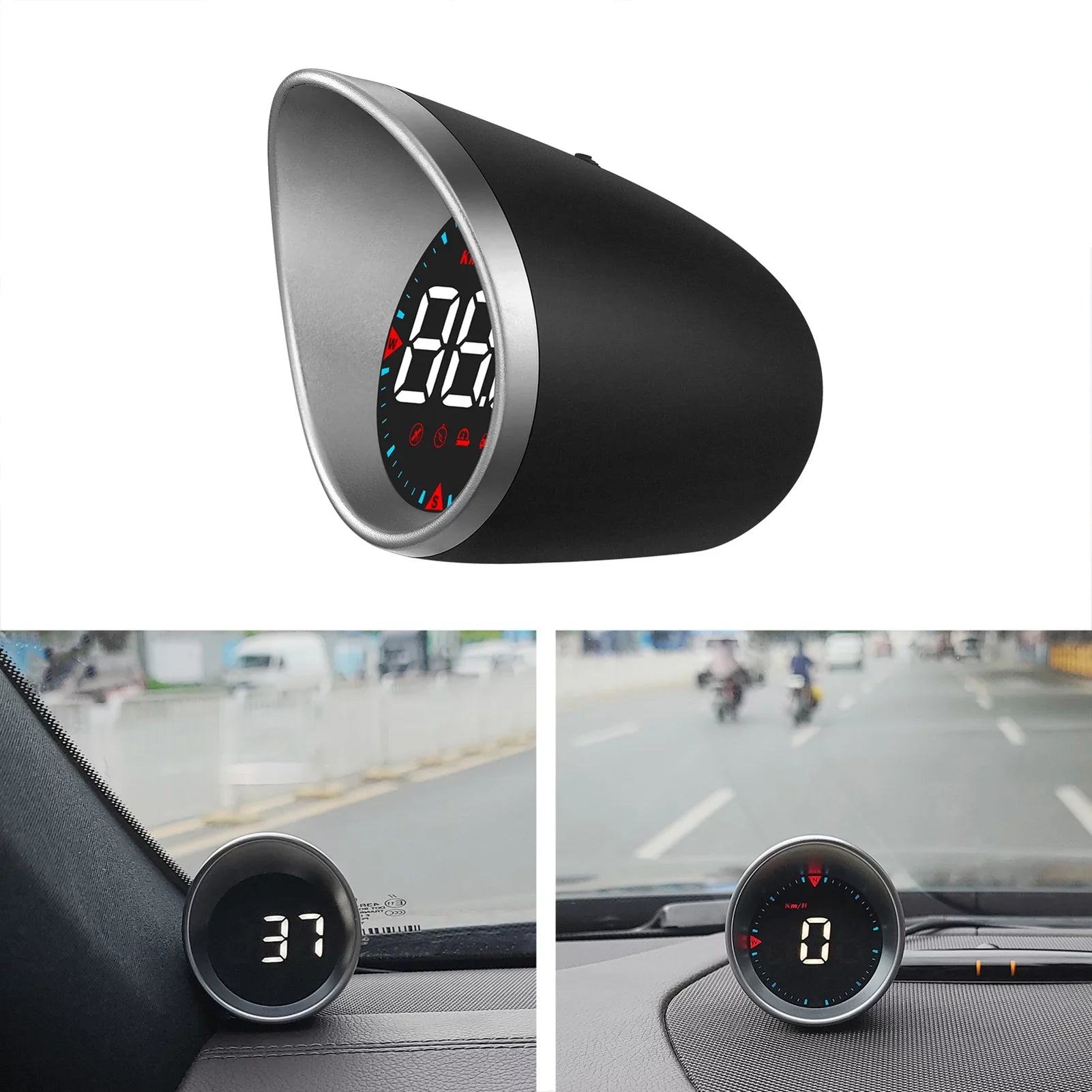 Htovila Car Car Head-up Display Digital Speedometer Display Driving Mileage; Compass Angle; Overspeed and Fatigue Driving
