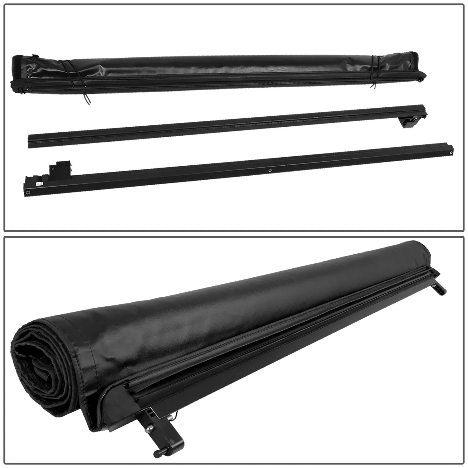 DNA Motoring TTC-RU-090 For 2019 to 2021 Ford Ranger 5Ft Truck Short Bed Matte Black Vinyl Soft Top Roll-up Tonneau Cover 20