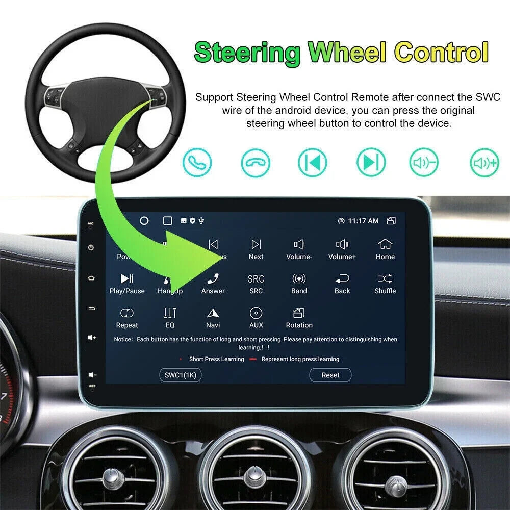 10.1" Rotatable Double 2DIN Android 12 Apple Carplay Car GPS Stereo Radio 4+32GB