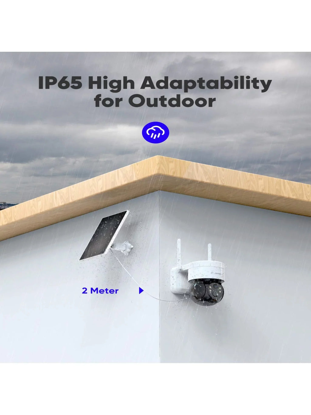 SANNCE Solar Security Cameras Wireless Outdoor; 2K Battery Powered WiFi Camera for Home Security; 360°PTZ Surveillance Camera with Solar Panel; Color Night Vision; 2 Way Audio; Motion Detection