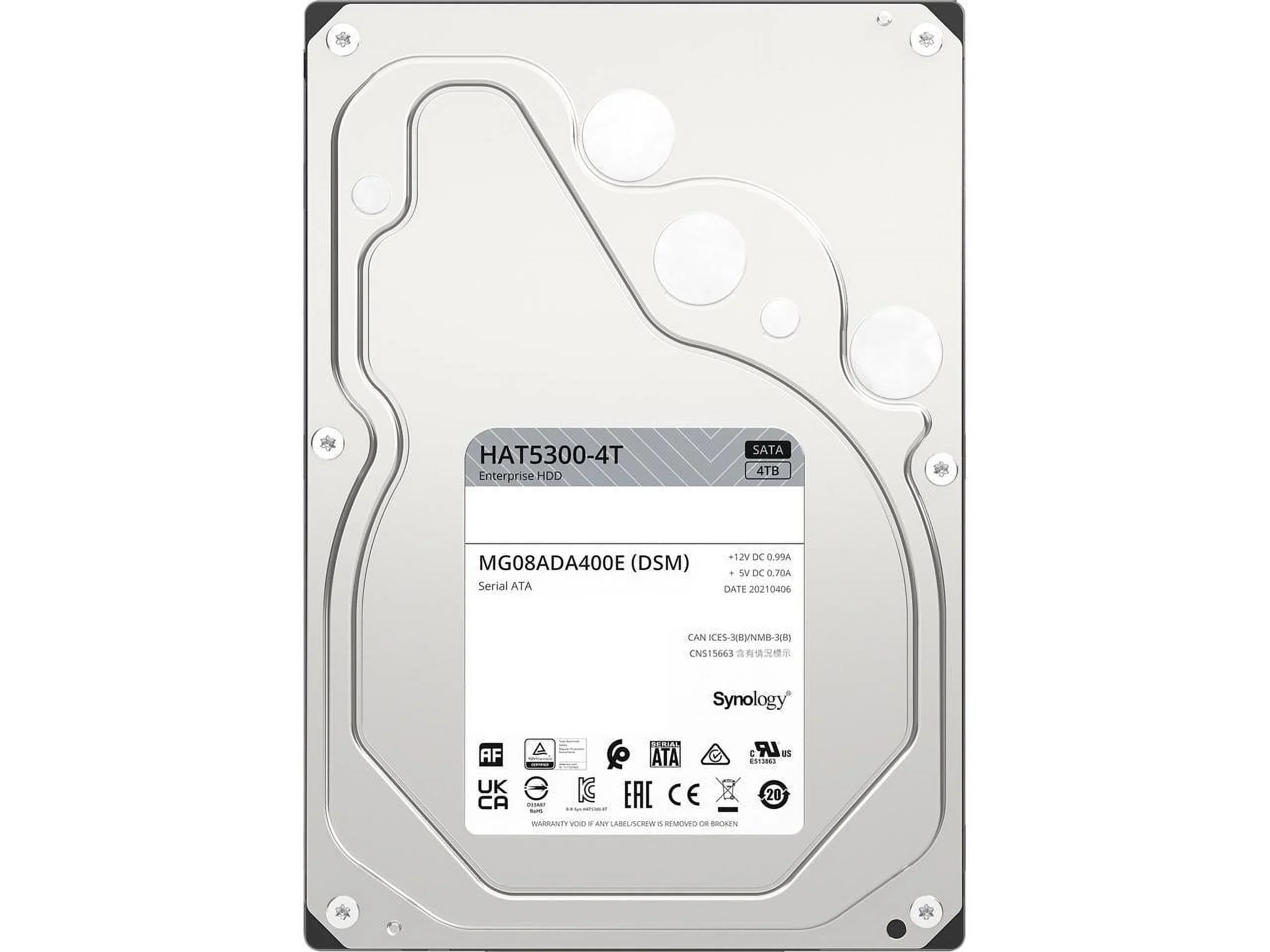 Synology HAT5300-4T 4TB 7200 RPM 256MB Cache SATA 6.0Gb/s 3.5" Enterprise 3.5" SATA HDD Retail