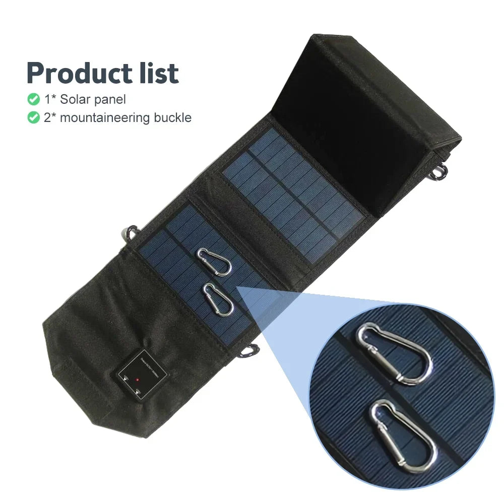OWSOO 12W Foldable Solar Panel ; Dual USB Recharger for Camping Travel