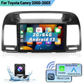 Podofo 2+64G Android 13 for Toyota Camry 2000-2003 Wireless Carplay Android Auto Mirror Link 9'' Touch Screen Car Stereo Radio WIFI GPS FM Bluetooth Hifi; AHD Backup Camera