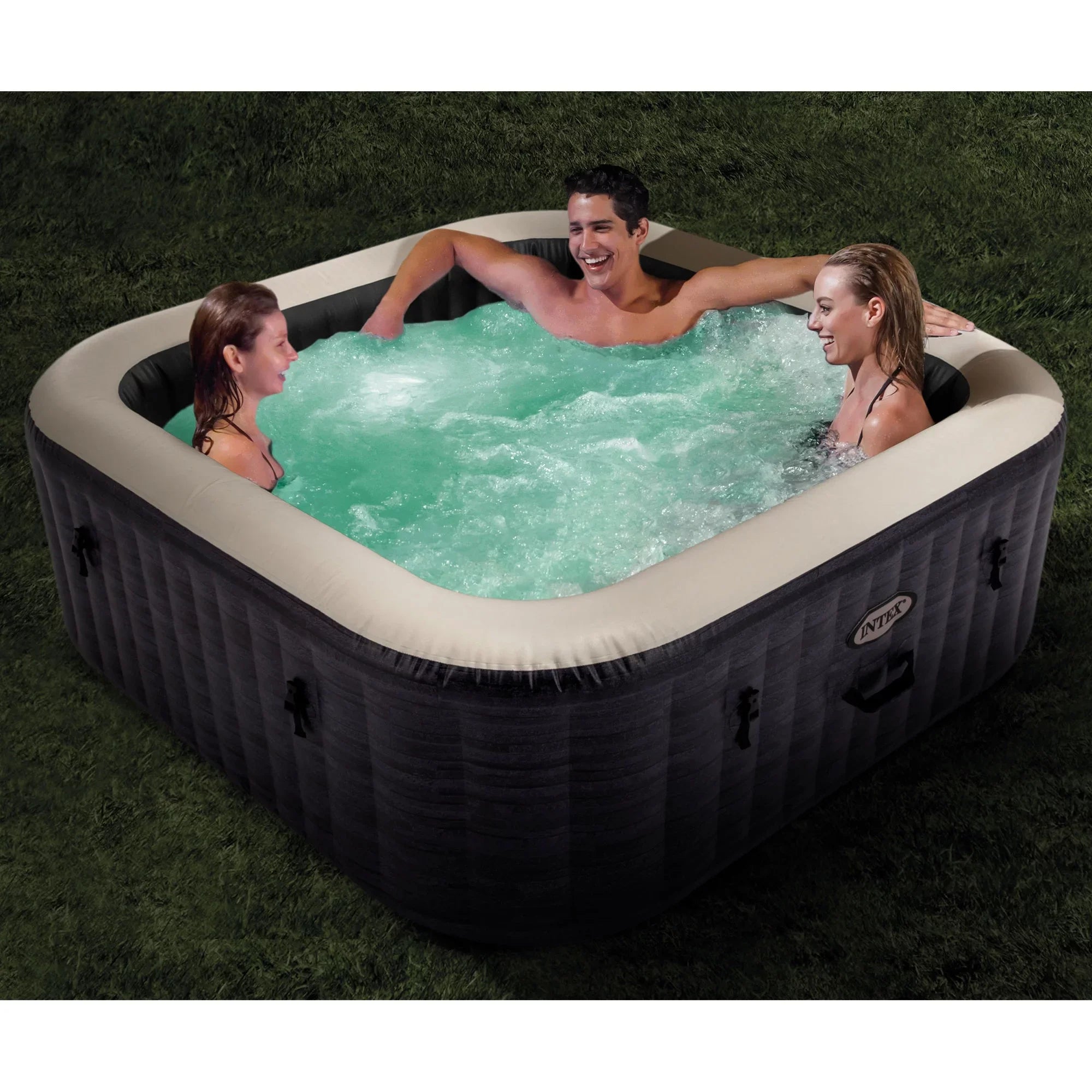 Intex PureSpa Plus Greystone Inflatable Hot Tub; 94 x 28"; with Phone Tray