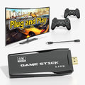 Retro Game Stick Emulator Console - Preloaded 12000+ Classic Retro Games;9 Emulators;Plug and Play Video Games for TV;Nostalgia Stick Support 4K HD Port;2 Wireless Gamepads(64G)