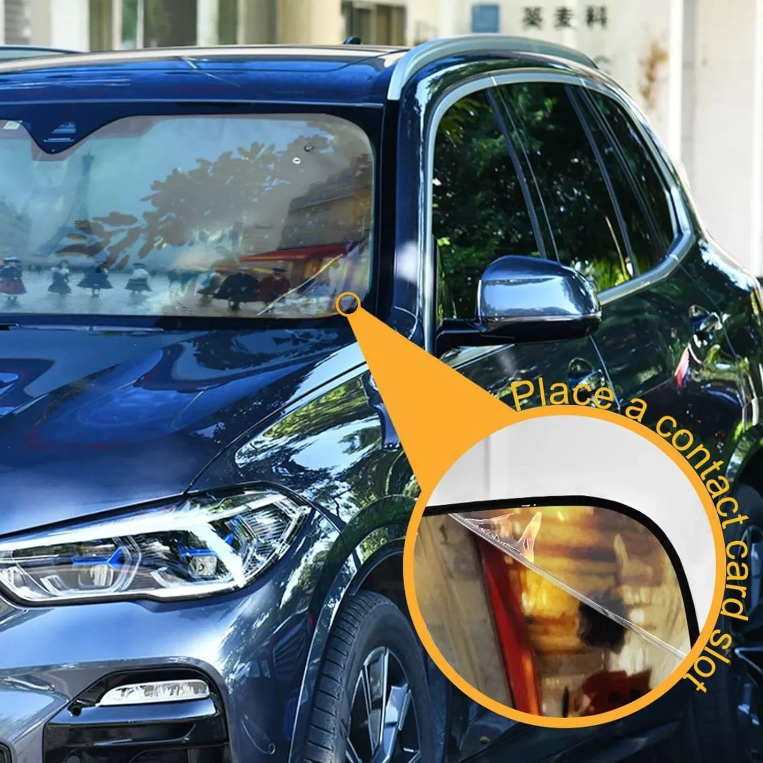 Wellsay Old Paris Landscape Car Windshield Sun Shade;oldable Visor Protector Keep Cool Sunshade Blocks UV Rays and Accessories to Protect for Cars;SUVs;Trucks-55×27.6in