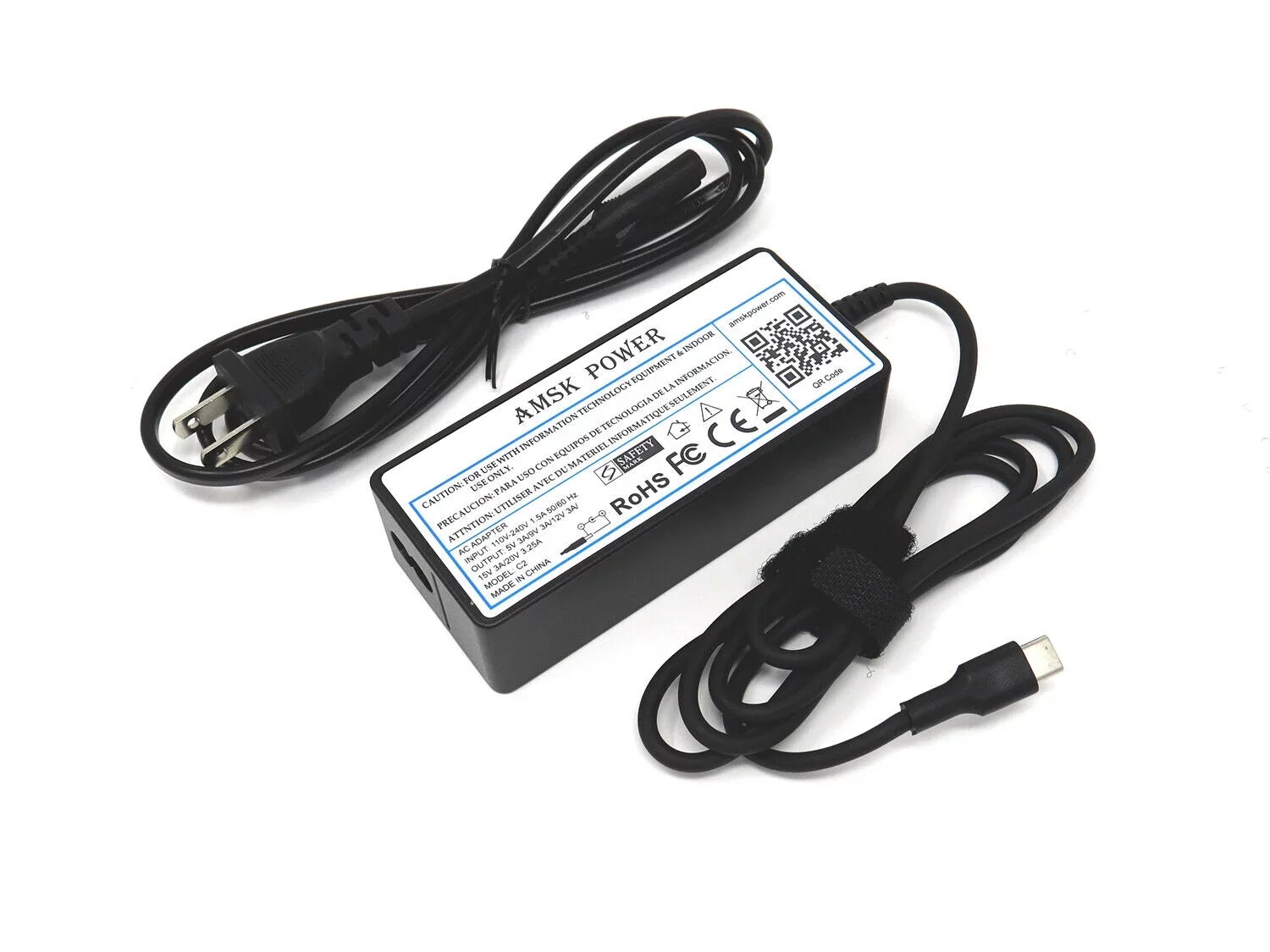 AMSK POWER AC Adapter for Dell Latitude 5330 5400 5401 5410 5411 Laptop Charger 90W Type-C