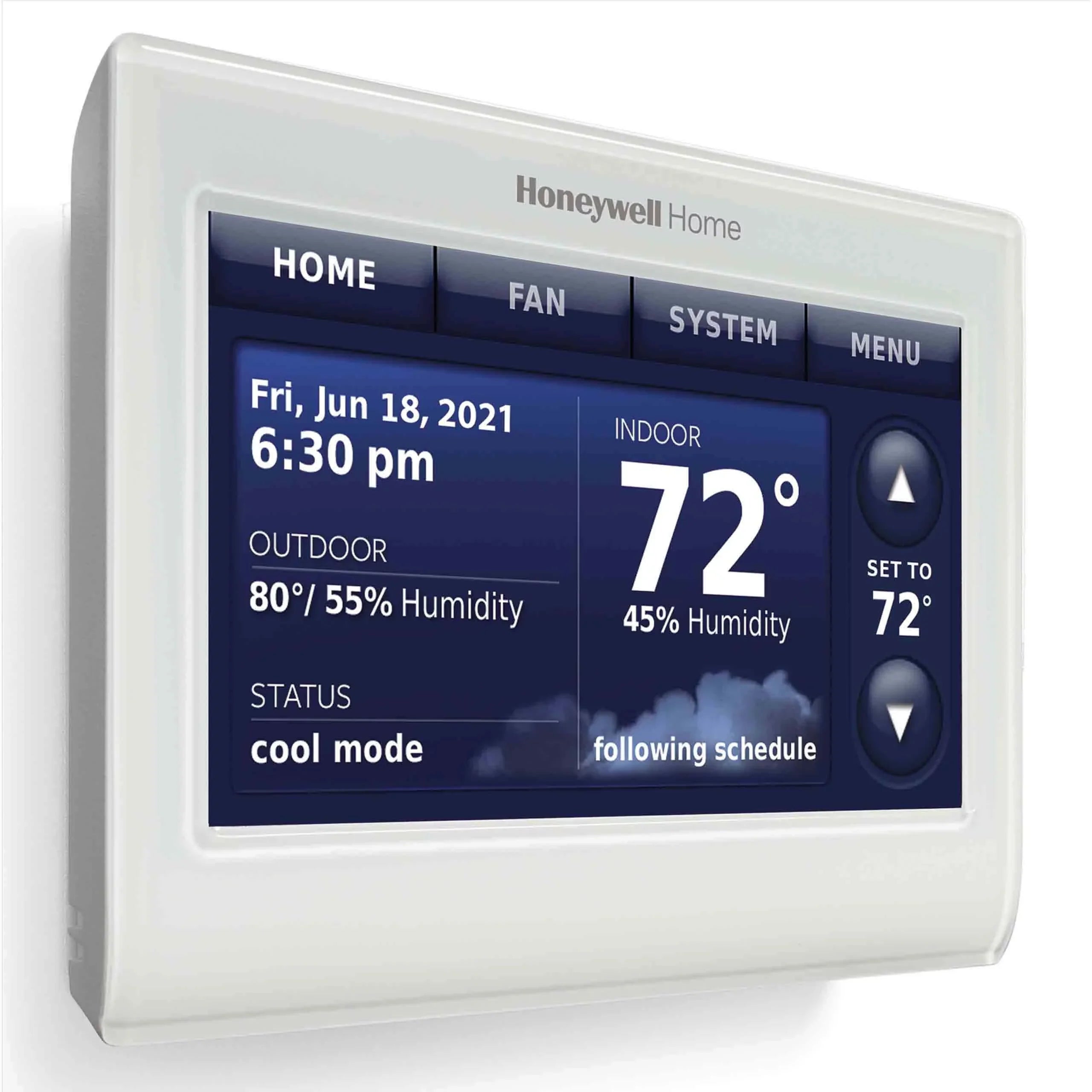 2-Pack Honeywell THX9421R5021WW 2 Wire IAQ High Definition Touch Screen Thermostat with Red LINK Technology -White + LCD Cleaner