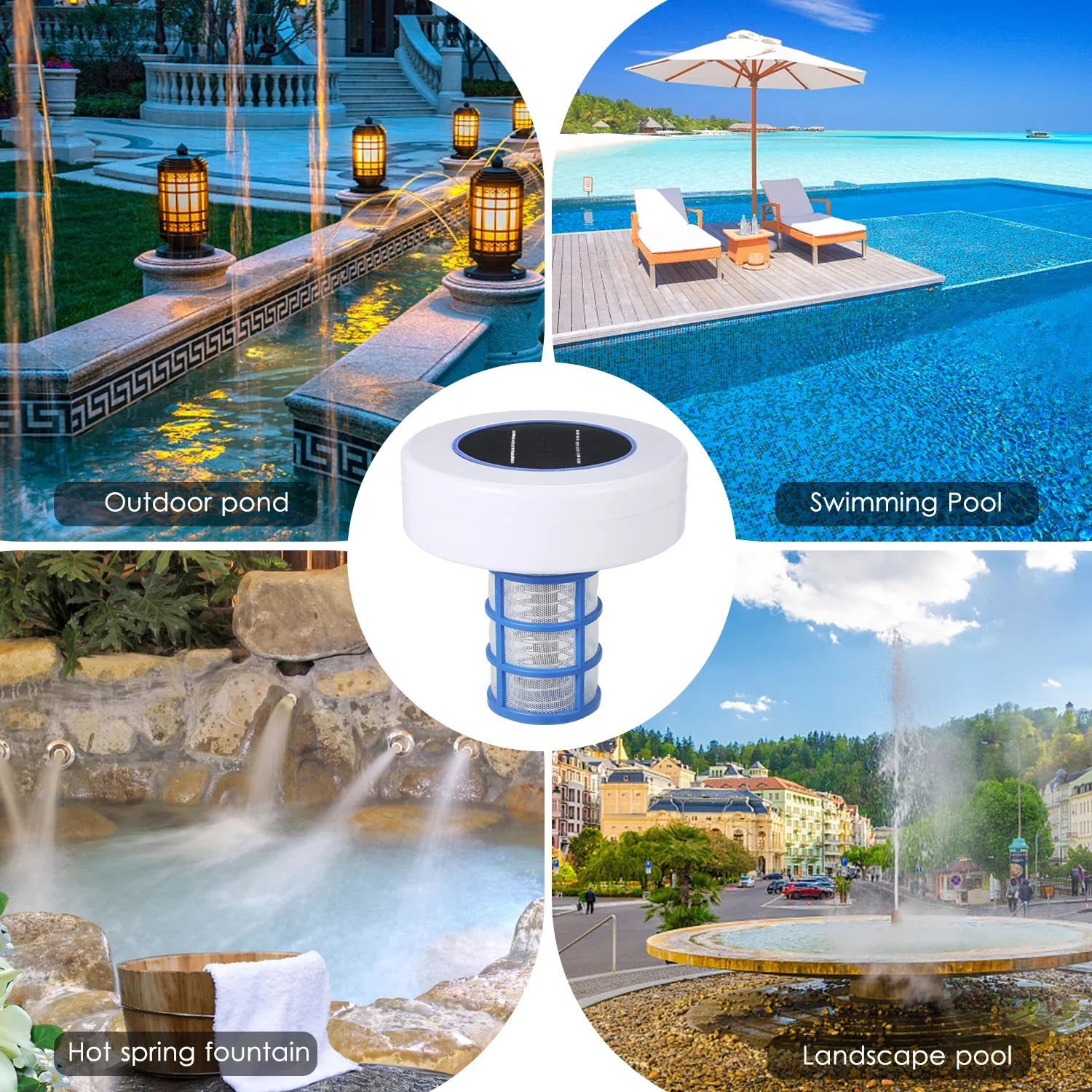 Mixfeer Solar Swimming Pool Solar Pool-Ionizer Swimming Pool Algae Inhibition Chlorine-Free Processor