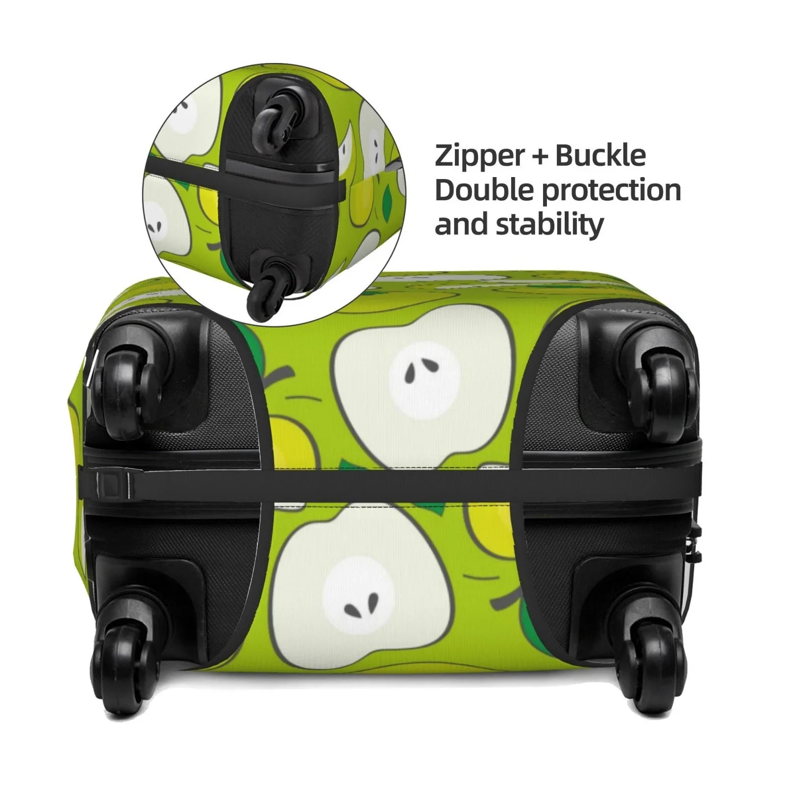Junzan Green Apple Print Washable Luggage Cover - Fashion Suitcase Protector Fits 18-32 cm Luggage